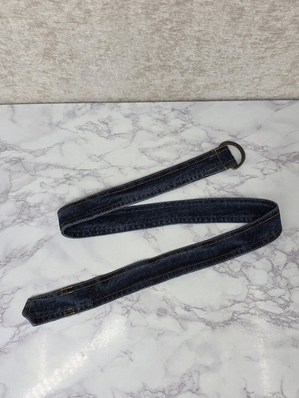 Denim Blue Jean Belt Dpuble D Ring Buckle